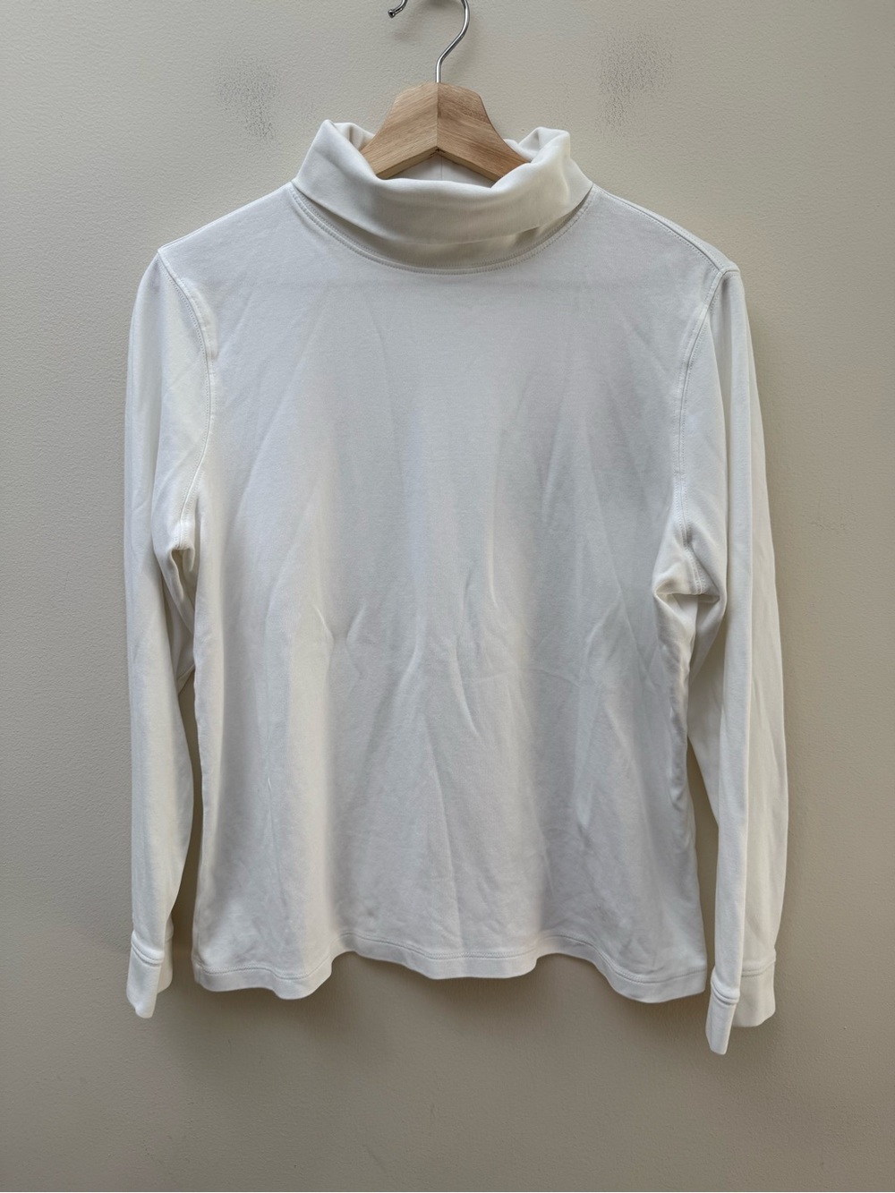 L.L. Bean Cream Turtleneck Long Sleeve Top